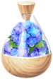 A full jar of blue hydrangea petals from Pikmin Bloom.