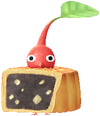 A Red Special Decor Pikmin with Mooncake decor from Pikmin Bloom.