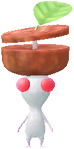 A White Special Decor Pikmin with Wurst decor from Pikmin Bloom.