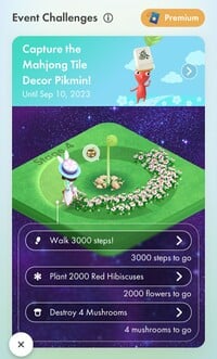 The Event Challenge section in the Challenge List Menu in Pikmin Bloom.