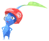 Lifelog artwork of a Blue Special Decor Pikmin with Mario Hat decor from Pikmin Bloom.