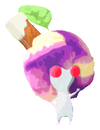 Lifelog artwork of a White Special Decor Pikmin with Ice Cream: 2024 Flavor decor from Pikmin Bloom.