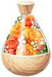 A full jar of yellow anniversary rose petals from Pikmin Bloom.
