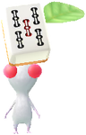 A White Special Decor Pikmin with Mahjong Tile decor from Pikmin Bloom.