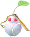 A White Stadium Decor Pikmin with Ball Keychain (Rare) decor from Pikmin Bloom.
