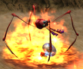 A Fiery Dweevil attacking by shooting fire from its bottom.