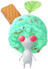 A White Special Decor Pikmin with Ice Cream: Classic decor from Pikmin Bloom.
