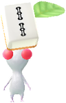 A White Special Decor Pikmin with Mahjong Tile decor from Pikmin Bloom.