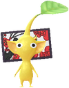 A Yellow Special Decor Pikmin with Flower Card (Volume 2) decor from Pikmin Bloom.