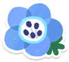 Lifelog artwork of a baby blue eye/nemophila from Pikmin Bloom.