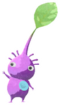 Lifelog artwork of a Purple Roadside Decor Pikmin with Sticker decor from Pikmin Bloom.