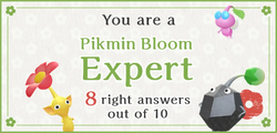 The image used when the Expert title is earned on the Pikmin Bloom Master Quiz.