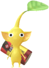 A yellow Decor Pikmin with a large yellow battery