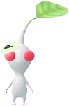 A White Roadside Decor Pikmin with Sticker decor from Pikmin Bloom.