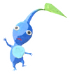 Lifelog artwork of a Blue Roadside Decor Pikmin with Sticker decor from Pikmin Bloom.