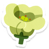Lifelog artwork of a yellow prairie gentian from Pikmin Bloom.