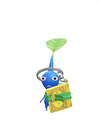 An animation of a Blue Pikmin with a Tiny Book from Pikmin Bloom