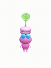 An animation of a Winged Pikmin with a Macaron from Pikmin Bloom.