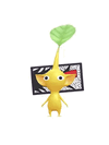 An animation of a Yellow Pikmin with a Flower Card from Pikmin Bloom