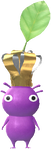 A Purple Restaurant Decor Pikmin with Chef Hat decor from Pikmin Bloom.