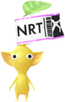 A Yellow Airport Decor Pikmin with Luggage Tag decor from Pikmin Bloom.