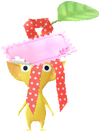 An event Yellow Decor Pikmin wearing a 2023 Valentine's Day sticker.