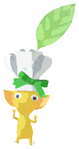 Lifelog artwork of a Yellow Restaurant Decor Pikmin with Chef Hat decor from Pikmin Bloom.