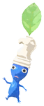 Lifelog artwork of a Blue Special Decor Pikmin with Chess Piece decor from Pikmin Bloom.