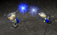 A screenshot showing the light difference between Louie's and the King of Bug's spacesuits.
