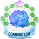 Hydrangea Community Day badge for Pikmin Bloom.