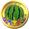 Master Expedition Badge. The badge shows Pikmin carrying a watermelon.
