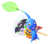 Lifelog artwork of a Blue Special Decor Pikmin with Halloween Treat decor from Pikmin Bloom.