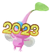 Lifelog artwork of a Winged Special Decor Pikmin with 2023 Glasses decor from Pikmin Bloom.