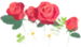 Red rose flowers as they appear as a texture in Pikmin Bloom.