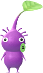 A Purple Roadside Decor Pikmin with Sticker decor from Pikmin Bloom.