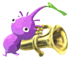Lifelog artwork of a Purple Special Decor Pikmin with Tiny Instrument decor from Pikmin Bloom.
