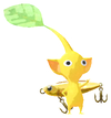 Lifelog artwork of a Yellow Waterside Decor Pikmin with Fishing Lure (Rare) decor from Pikmin Bloom.