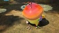 A Puffstool unbothered by the player and their squad of Pikmin.