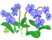 Texture for blue moth orchid flowers on the map in Pikmin Bloom.