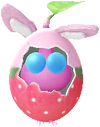 An event Winged Decor Pikmin wearing a colorful Bunny Egg.