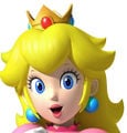 Princess Peach sporting her crown on her head.