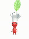 An animation of a Red Pikmin with a Chef Hat from Pikmin Bloom.