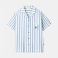 The blue shirt.