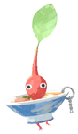 Lifelog artwork of a Red Ramen Restaurant Decor Pikmin with Ramen Keychain decor from Pikmin Bloom.