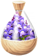 A full jar of blue snapdragon petals from Pikmin Bloom.