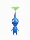 An animation of a Blue Pikmin from Pikmin Bloom.