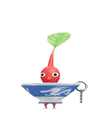 An animation of a Red Pikmin with a Ramen Keychain from Pikmin Bloom