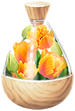 A full jar of yellow parrot tulip petals from Pikmin Bloom.