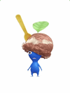 An animation of a Blue Pikmin with a Ice Cream from Pikmin Bloom