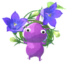 Lifelog artwork of a Purple Special Decor Pikmin with Flower Crown decor from Pikmin Bloom.